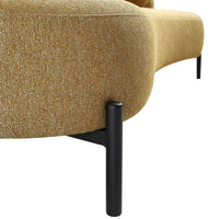 Amboise 3-Seater Curved Sofa with Ball Cushions, Marigold Textured Fabric