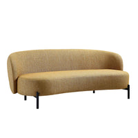 Amboise 3-Seater Curved Sofa with Ball Cushions, Marigold Textured Fabric
