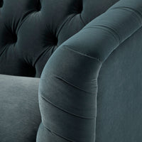 Ashby Chesterfield Large 3-Seater Sofa, Aegean Blue Velvet