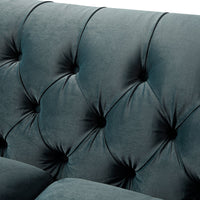 Ashby Chesterfield Large 3-Seater Sofa, Aegean Blue Velvet
