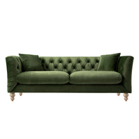 Ashby Chesterfield Large 3-Seater Sofa, Fern Green Velvet