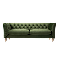 Ashby Chesterfield Large 3-Seater Sofa, Fern Green Velvet