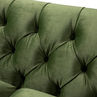 Ashby Chesterfield Large 3-Seater Sofa, Fern Green Velvet