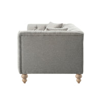Ashby Chesterfield Large 3-Seater Sofa, Mist Grey Chenille