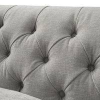 Ashby Chesterfield Large 3-Seater Sofa, Mist Grey Chenille