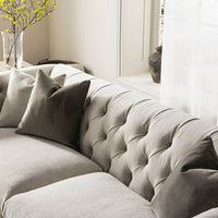 Ashby Chesterfield Large 3-Seater Sofa, Oatmeal Chenille