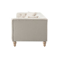 Ashby Chesterfield Large 3-Seater Sofa, Oatmeal Chenille