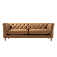 Ashby Chesterfield Large 3-Seater Sofa, Tan Faux Leather