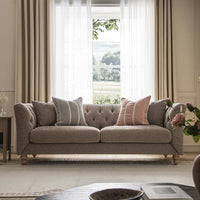 Ashby Chesterfield Large 3-Seater Sofa, Taupe Chenille