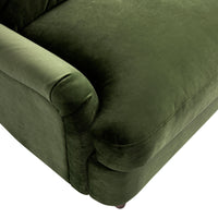 Daphnis Fern Green Velvet Sofa, Grande Chaise Right Hand Facing