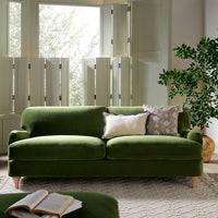 Daphnis Fern Green Velvet Sofa 3-Seater