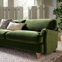Daphnis Fern Green Velvet Sofa 3-Seater