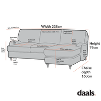 Daphnis Fudge Velvet Sofa, Grande Chaise Sofa Right Hand Facing