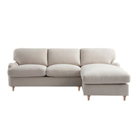 Daphnis Oatmeal Fabric Sofa, Grande Chaise Right Hand Facing