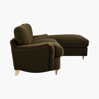Daphnis Seaweed Velvet Sofa, Grande Chaise Right Hand Facing