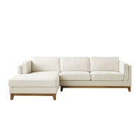Dipley Beige Boucle Fabric Sofa Grande Chaise Sofa Left Hand Facing