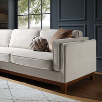 Dipley Champagne Velvet Sofa Grande Chaise Sofa Left Hand Facing