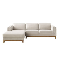 Dipley Champagne Velvet Sofa Grande Chaise Sofa Left Hand Facing