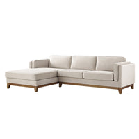 Dipley Champagne Velvet Sofa Grande Chaise Sofa Left Hand Facing