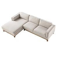 Dipley Champagne Velvet Sofa Grande Chaise Sofa Left Hand Facing