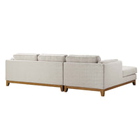 Dipley Oatmeal Woven Fabric Sofa, Grande Chaise Sofa Left Hand Facing