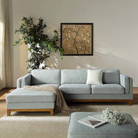 Dipley Sage Woven Fabric Sofa Grande Chaise Sofa Left Hand Facing