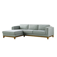 Dipley Sage Woven Fabric Sofa Grande Chaise Sofa Left Hand Facing