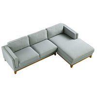 Dipley Sage Woven Fabric Sofa, Grande Chaise Sofa Right Hand Facing