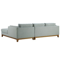Dipley Sage Woven Fabric Sofa, Grande Chaise Sofa Right Hand Facing