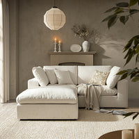 Lutyens Beige Linen Blend Modular Sofa 2-Piece Chaise