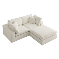 Lutyens Beige Linen Blend Modular Sofa 2-Piece Chaise