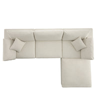 Lutyens Beige Linen Blend Modular Sofa 3-Piece Chaise