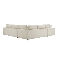 Lutyens Beige Linen Blend Modular Sofa 5-Piece Corner Set