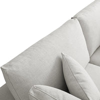 Lutyens Light Grey Linen Blend Modular Sofa 2-Piece Chaise