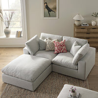 Lutyens Light Grey Linen Blend Modular Sofa 2-Piece Chaise