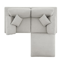 Lutyens Light Grey Linen Blend Modular Sofa 2-Piece Chaise