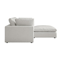 Lutyens Light Grey Linen Blend Modular Sofa 2-Piece Chaise