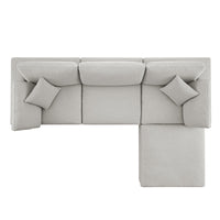 Lutyens Light Grey Linen Blend Modular Sofa 3-Piece Chaise