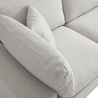 Lutyens Light Grey Linen Blend Modular Sofa 3-Piece Chaise