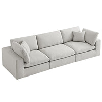 Lutyens Light Grey Linen Blend Modular Sofa, 3-Piece