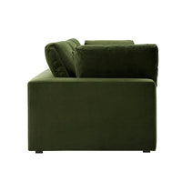Lutyens Moss Green Velvet Modular Sofa, 3-Piece