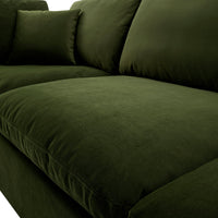 Lutyens Moss Green Velvet Modular Sofa, 3-Piece