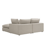 Lutyens Oatmeal Weave Fabric Modular Sofa 2-Piece Chaise