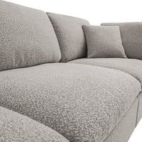 Lutyens Taupe Boucle Modular Sofa 3-Piece Chaise