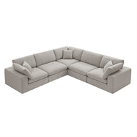Lutyens Taupe Boucle Modular Sofa 5-Piece Corner Set