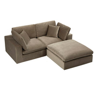 Lutyens Taupe Velvet Modular Sofa 2-Piece Chaise