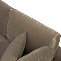 Lutyens Taupe Velvet Modular Sofa 2-Piece Chaise