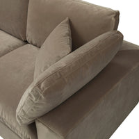 Lutyens Taupe Velvet Modular Sofa 3-Piece Chaise