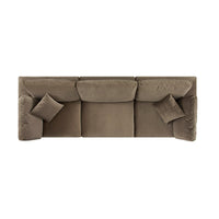 Lutyens Taupe Velvet Modular Sofa, 3-Piece
