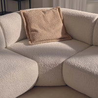 Aura L Shape Modular Sofa with Square Ottoman